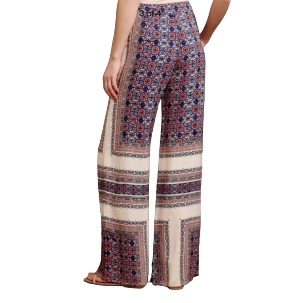 Anthropologie Elevenses Wide  Leg Medallion Palazzo Beach Pant - Picture 2 of 7